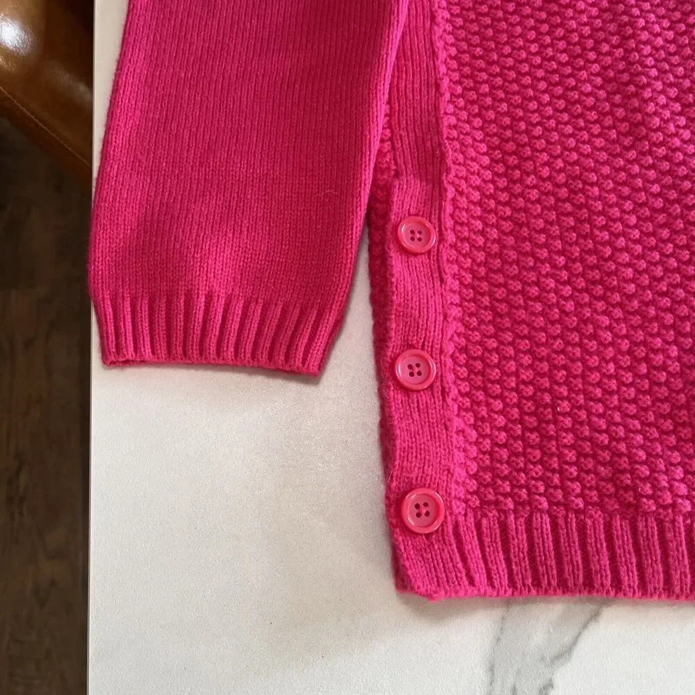 Talbots Cuff Neck Knit Pullover Sweater Dark Pink 3-Button Side Women's Plus 1X